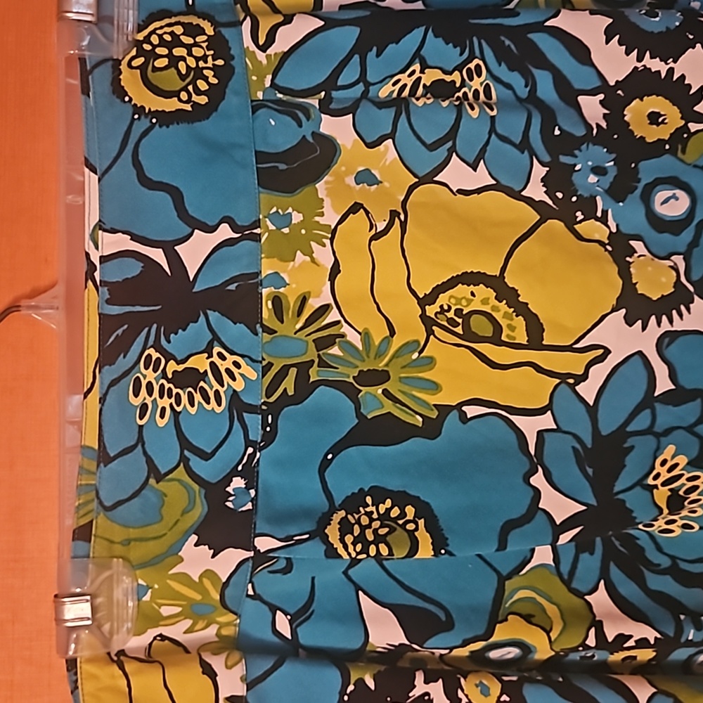 Floral skirt turquoise and lime green 16